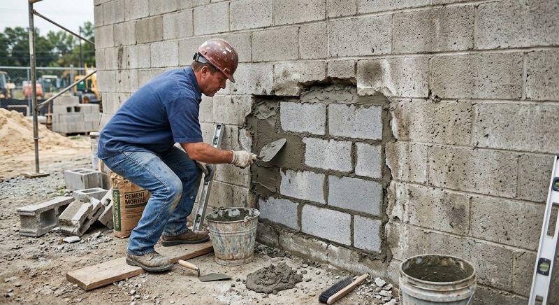 Cinder Block Wall Repair in Alameda, CA