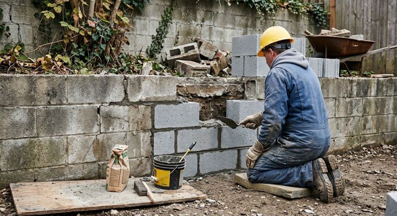 Cinder Block Wall Repair in Marin County, CA