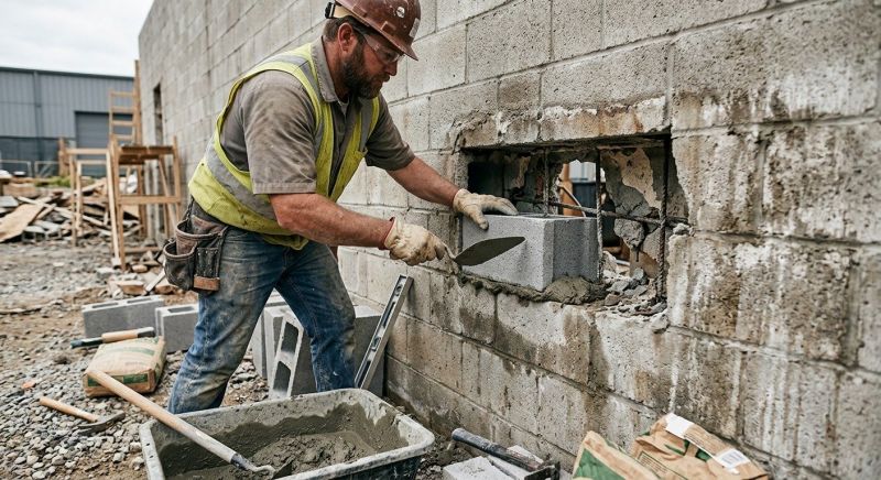 Cinder Block Wall Repair in San Rafael, CA