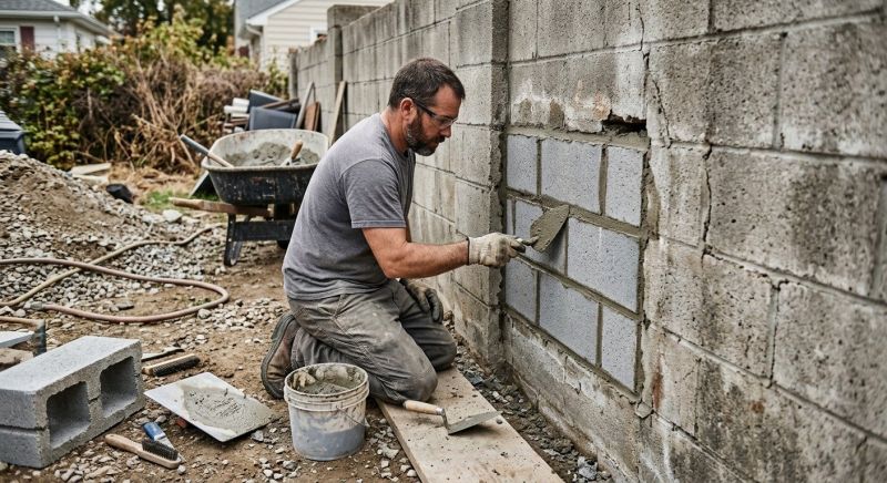 Cinder Block Wall Repair in South San Francisco, CA